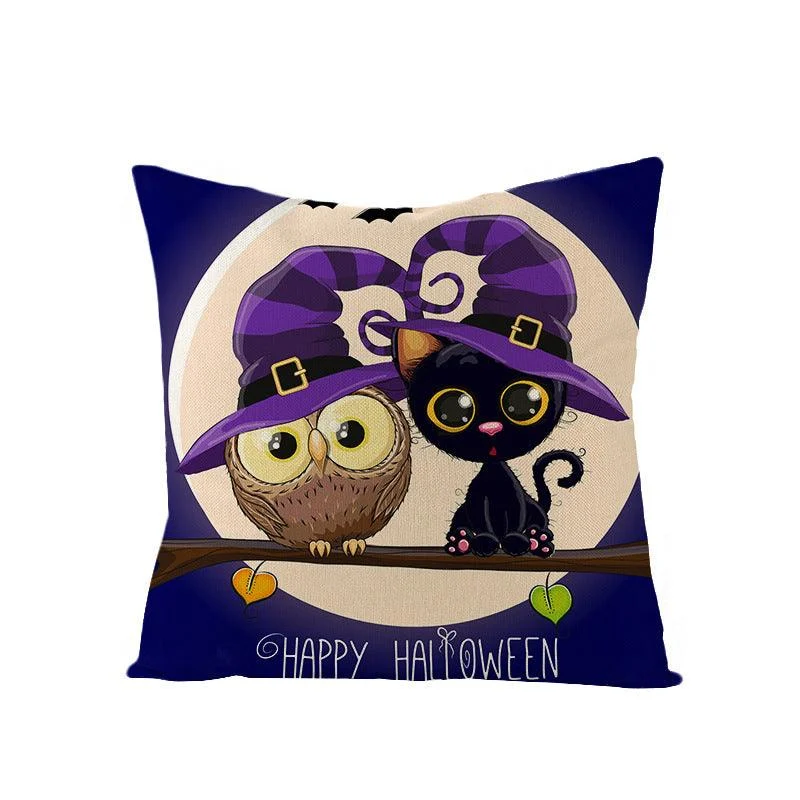 Halloween Kitten Pumpkin Head Pillow Cover -  - #tag1#