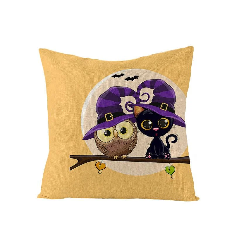 Halloween Kitten Pumpkin Head Pillow Cover -  - #tag1#