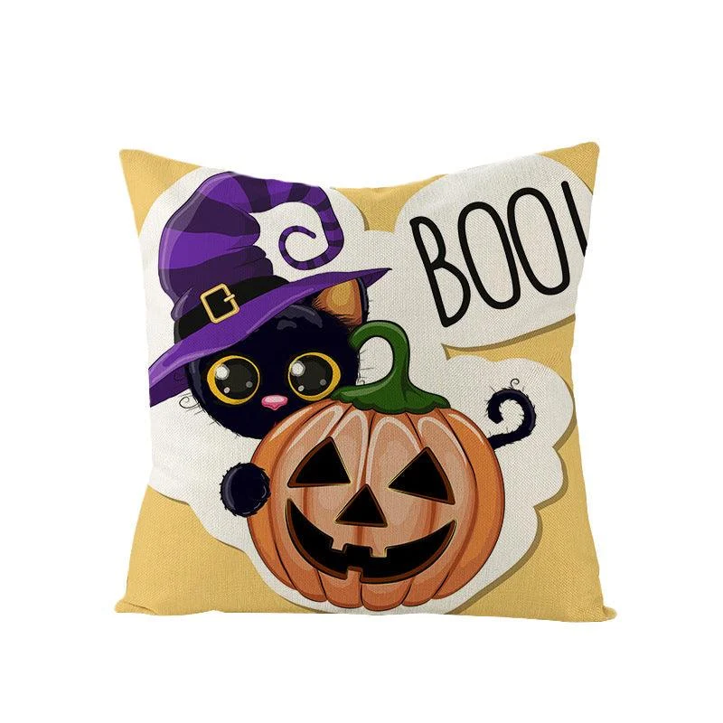 Halloween Kitten Pumpkin Head Pillow Cover -  - #tag1#