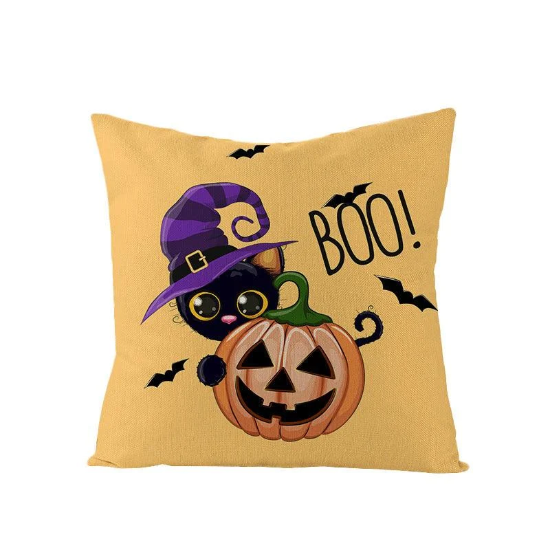 Halloween Kitten Pumpkin Head Pillow Cover -  - #tag1#