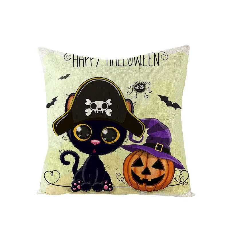 Halloween Kitten Pumpkin Head Pillow Cover -  - #tag1#