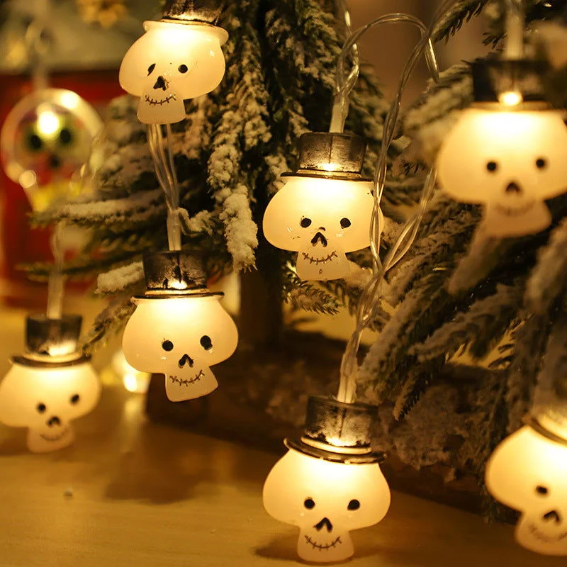 Halloween Led Skull Battery Lighting Chain Bat Tombstone Easter Pumpkin Ornamental Festoon Lamp -  - #tag1#