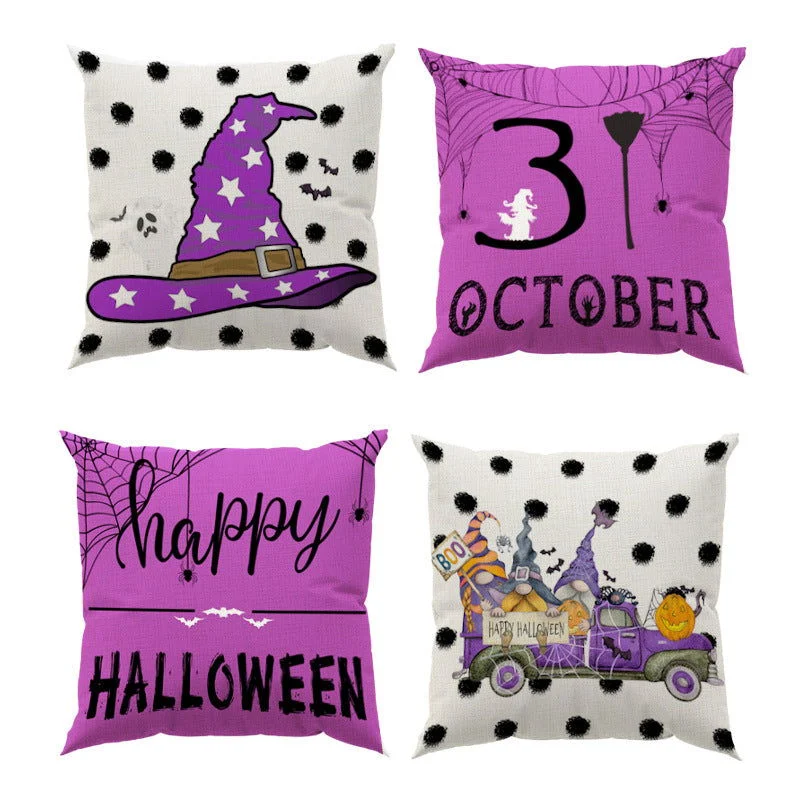 Halloween Linen Printed Pillowcase Household -  - #tag1#