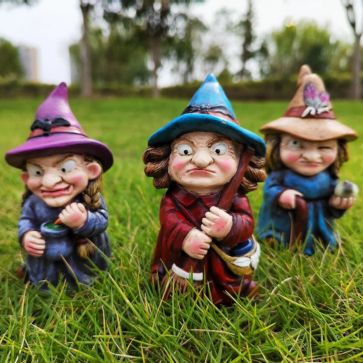 Halloween Magic Witch Sculpture Resin Crafts Small Ornaments -  - #tag1#