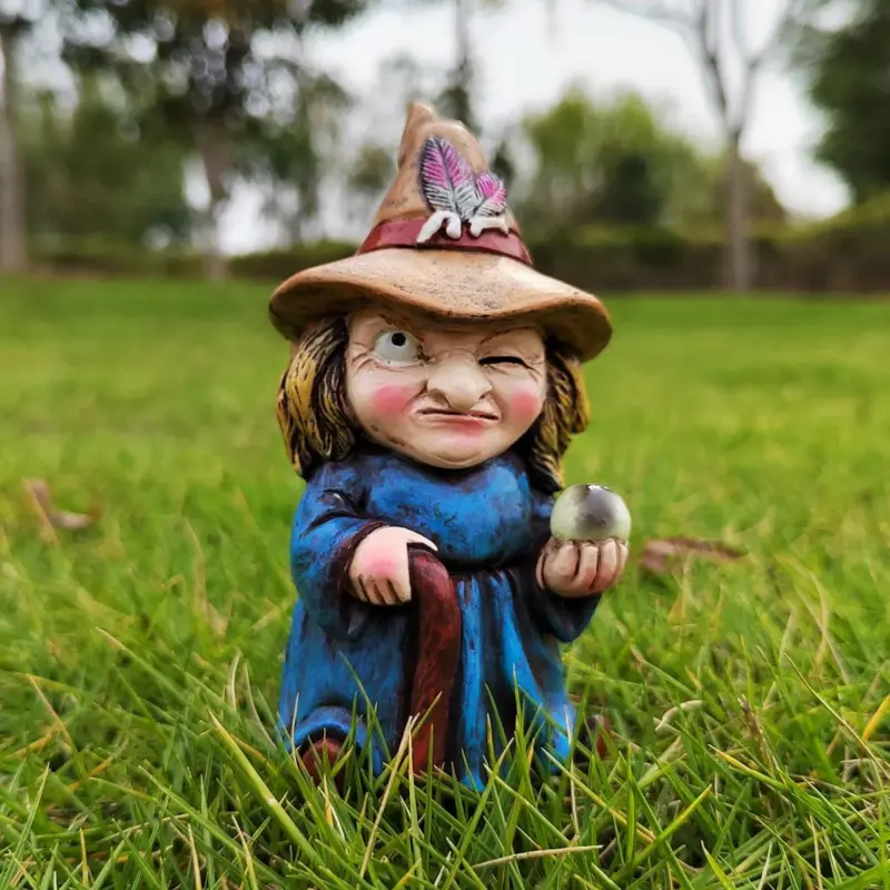 Halloween Magic Witch Sculpture Resin Crafts Small Ornaments tag1