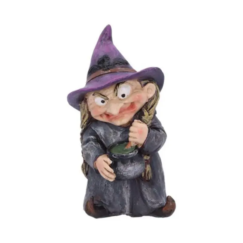 Halloween Magic Witch Sculpture Resin Crafts Small Ornaments tag1