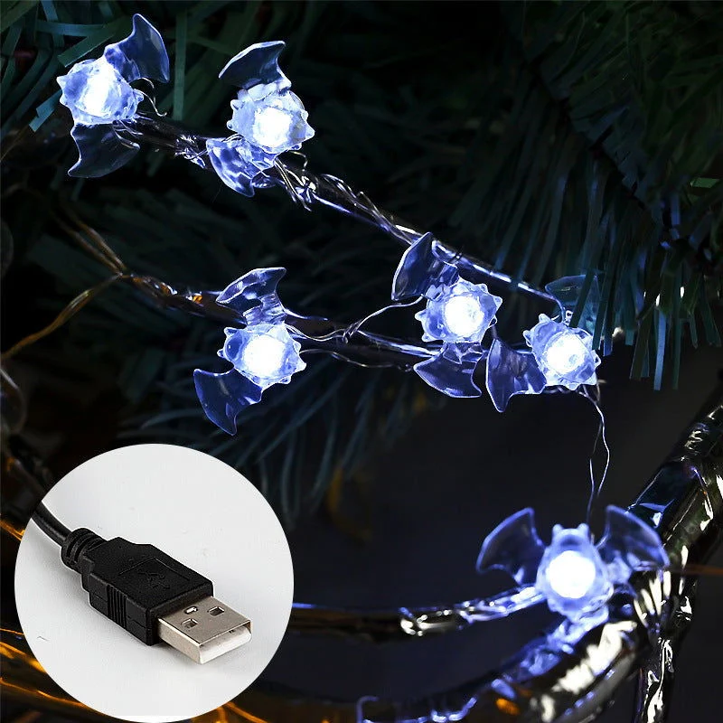 Halloween Modeling Lighting Chain Bat Spider Decorative Colored String Lights -  - #tag1#