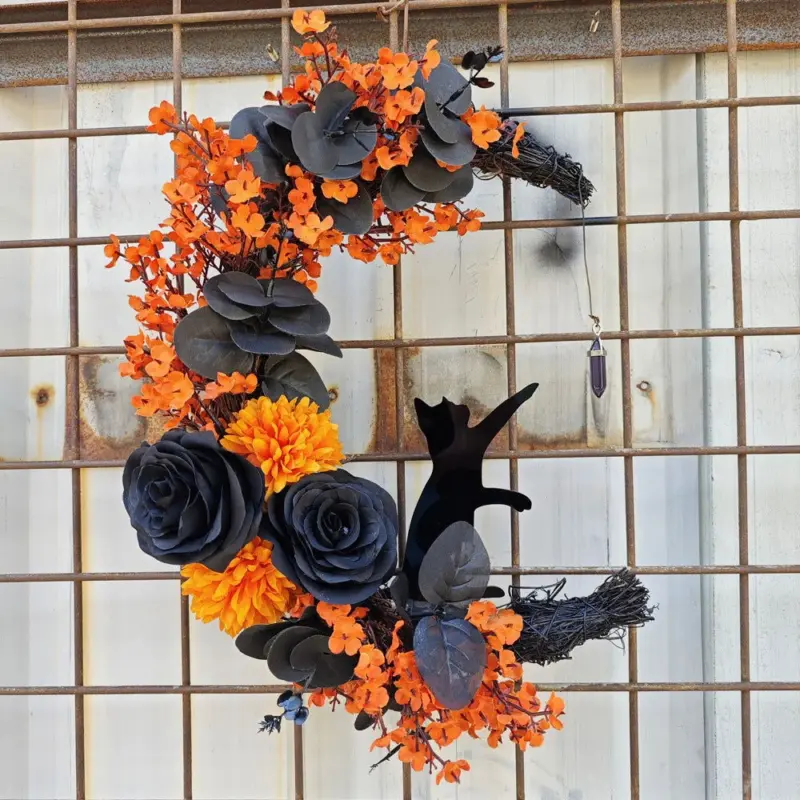 Halloween Moon Cat Garland Ornaments tag1