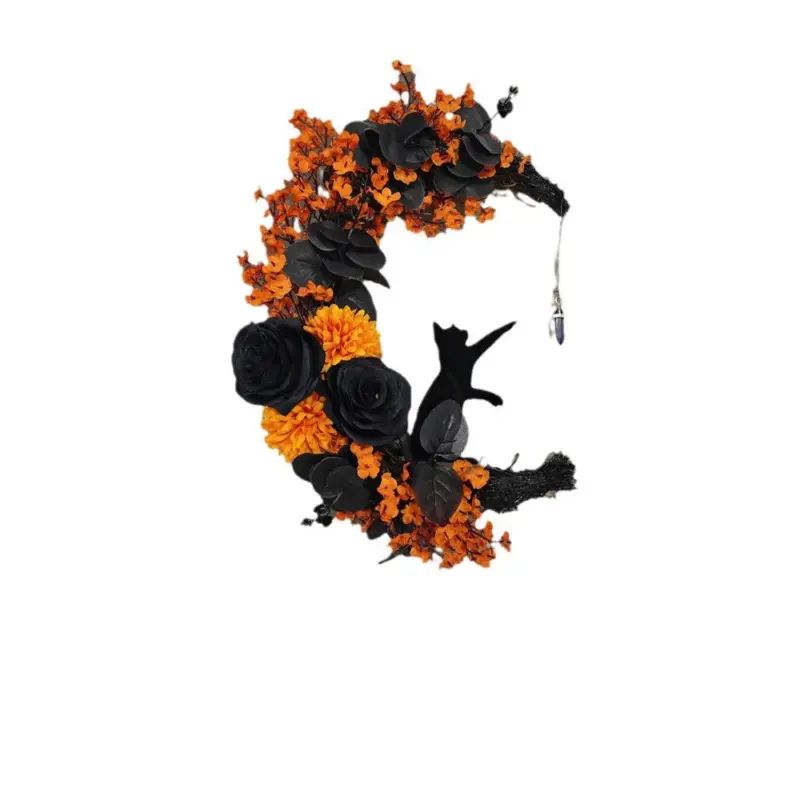 Halloween Moon Cat Garland Ornaments tag1