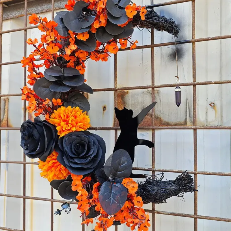 Halloween Moon Cat Garland Ornaments tag1