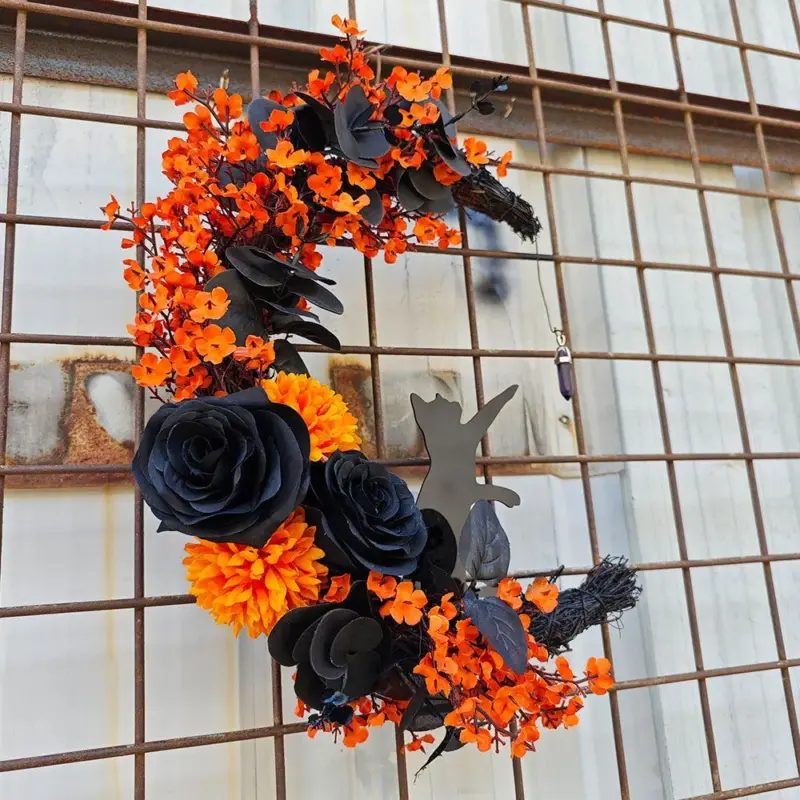Halloween Moon Cat Garland Ornaments tag1