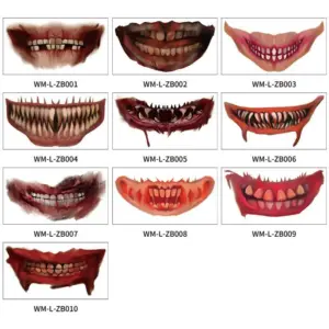 Halloween Mouth Tattoo Stickers Party Horror