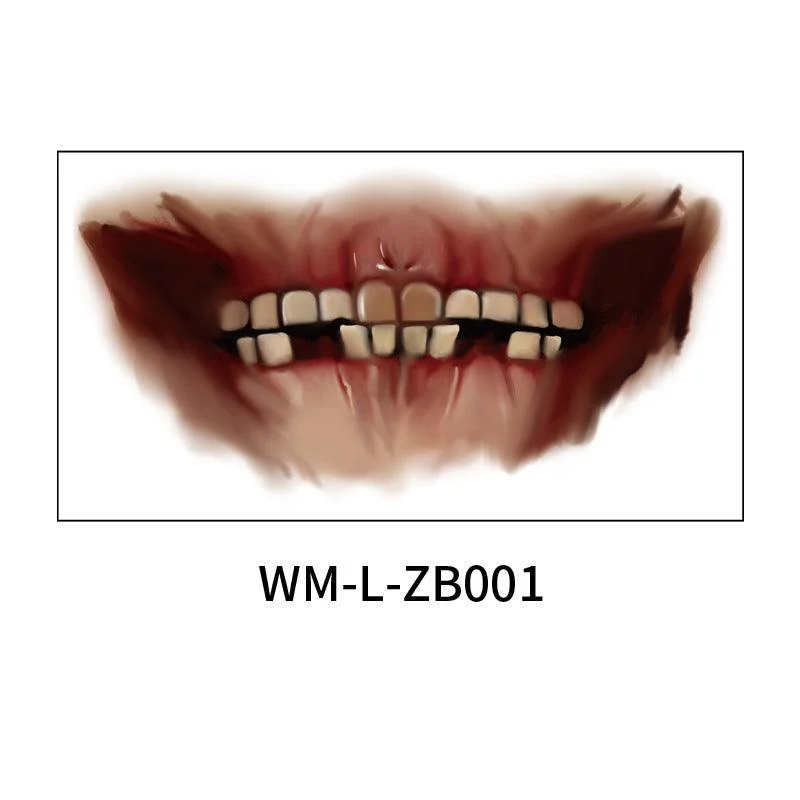 Halloween Mouth Tattoo Stickers Party Horror -  - #tag1#