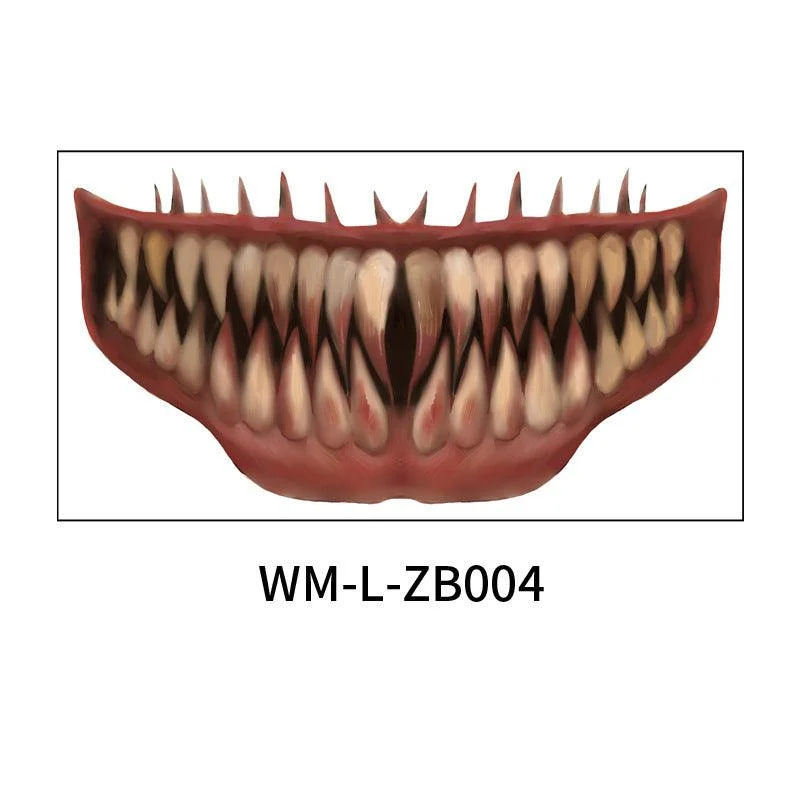 Halloween Mouth Tattoo Stickers Party Horror -  - #tag1#