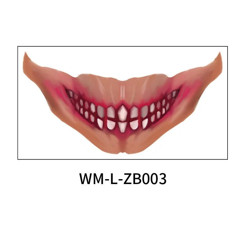 Halloween Mouth Tattoo Stickers Party Horror -  - #tag1#