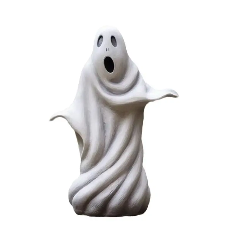 Halloween Outdoor Garden White Ghost Statue Cute Ghost Garden Decoration Resin Crafts tag1