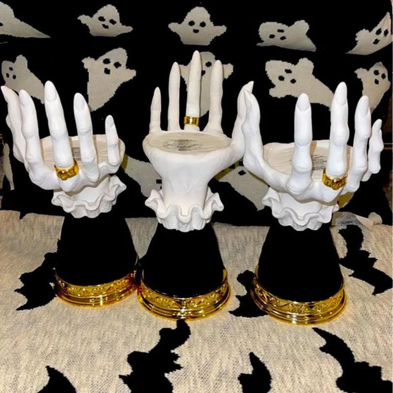 Halloween Palm Tray Candle Holder Halloween Witch Palm Candle Holder Decoration Home Decor -  - #tag1#