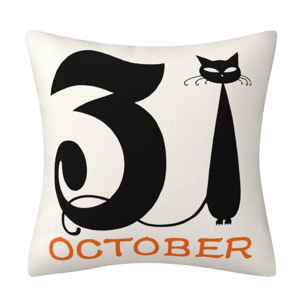 Halloween Pillow Cover Home Decoration Linen Cushion -  - #tag1#