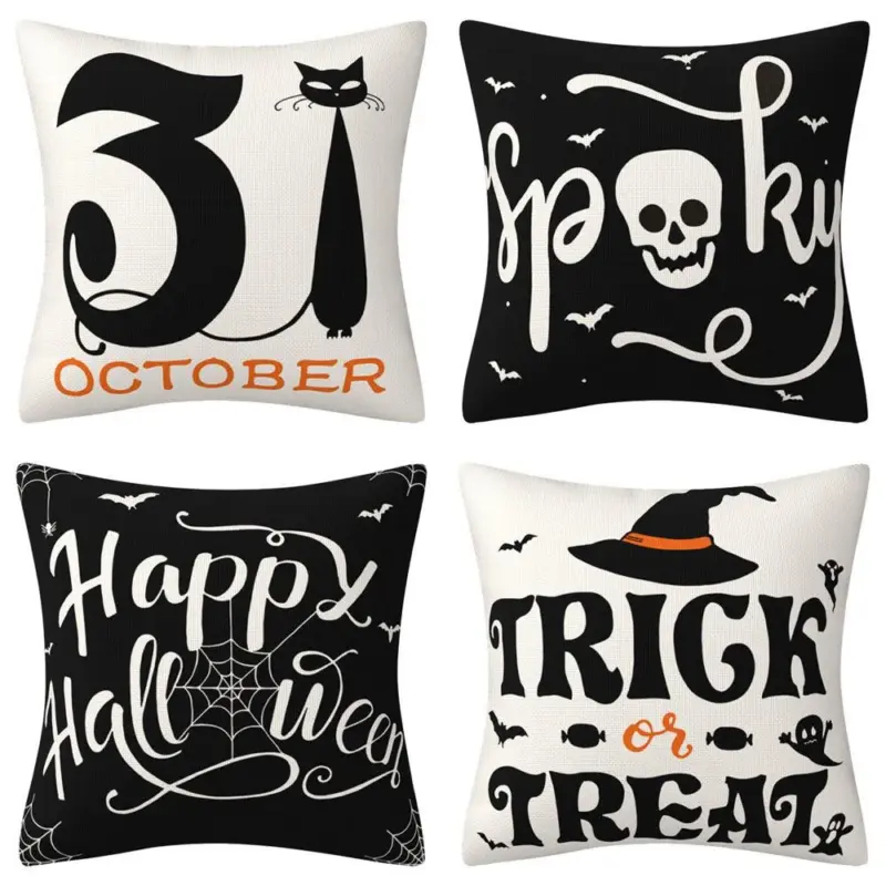 Halloween Pillow Cover Home Decoration Linen Cushion tag1