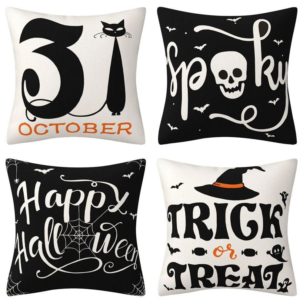 Halloween Pillow Cover Home Decoration Linen Cushion -  - #tag1#