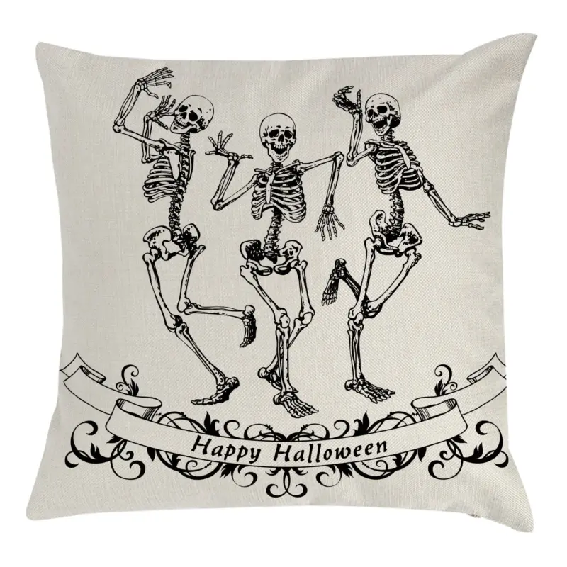 Halloween Pillow Cover Skull Pumpkin Home Sofa And Bedside Waist Cushion Cover tag1