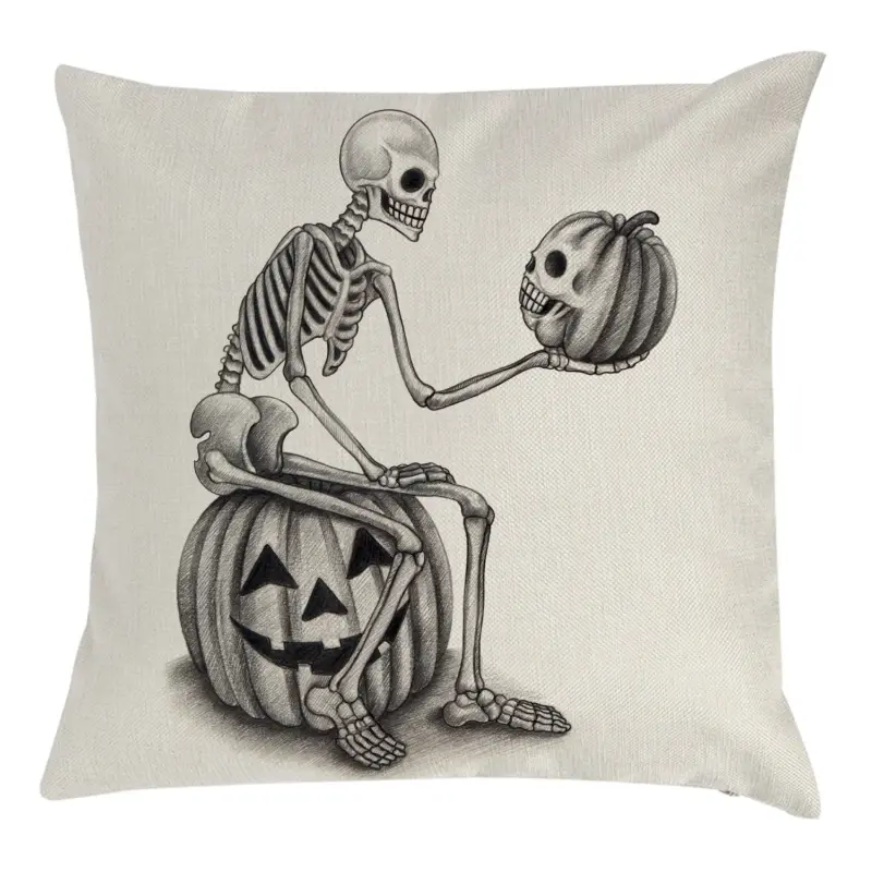 Halloween Pillow Cover Skull Pumpkin Home Sofa And Bedside Waist Cushion Cover tag1