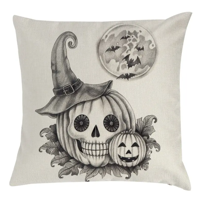 Halloween Pillow Cover Skull Pumpkin Home Sofa And Bedside Waist Cushion Cover tag1