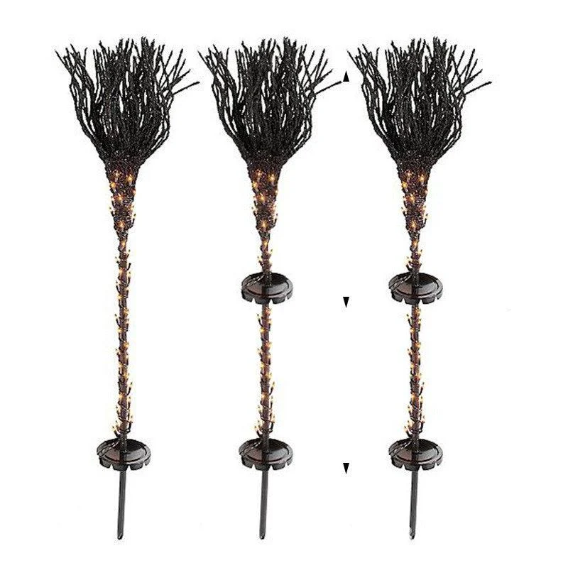 Halloween Pre-lit Broom Venue Decoration Props -  - #tag1#
