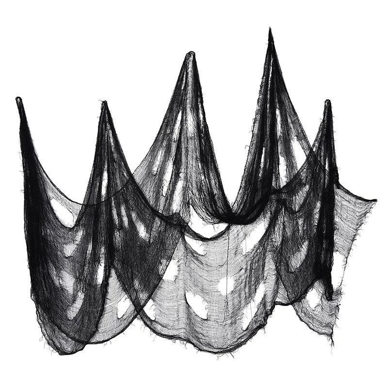 Halloween Props Haunted House Theme Horror Decorationold Tattered Cloth Pendant Black Gauze -  - #tag1#