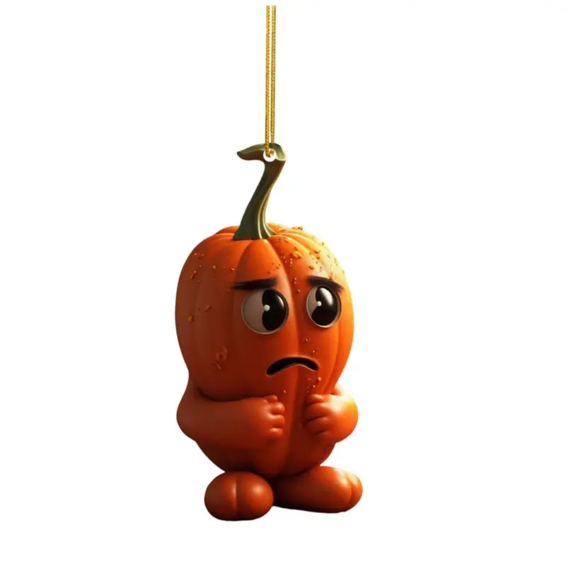 Halloween Pumpkin Automobile Hanging Ornament tag1