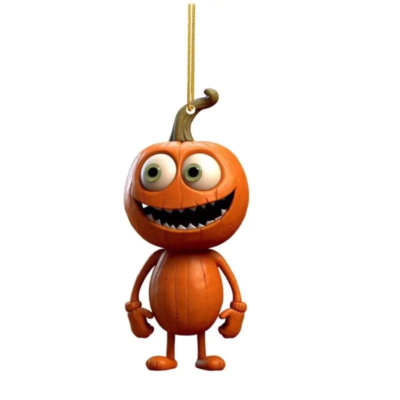 Halloween Pumpkin Automobile Hanging Ornament tag1