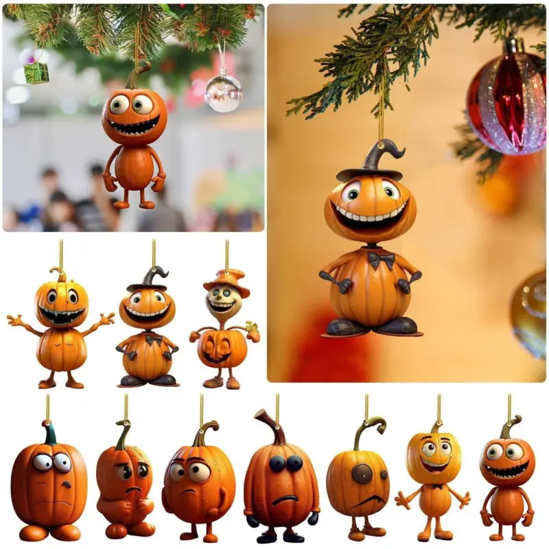 Halloween Pumpkin Automobile Hanging Ornament tag1