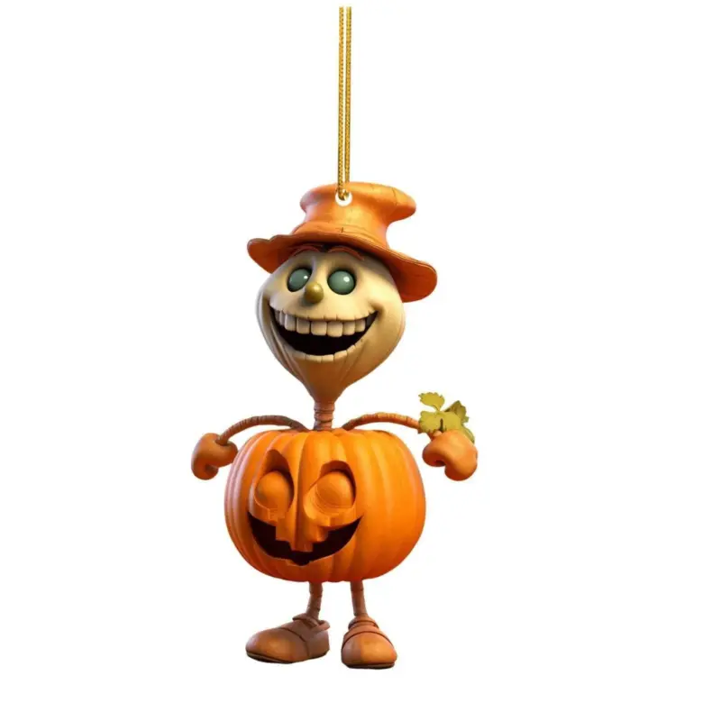 Halloween Pumpkin Automobile Hanging Ornament tag1