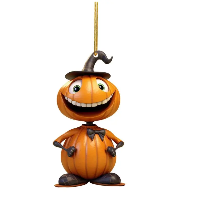 Halloween Pumpkin Automobile Hanging Ornament tag1