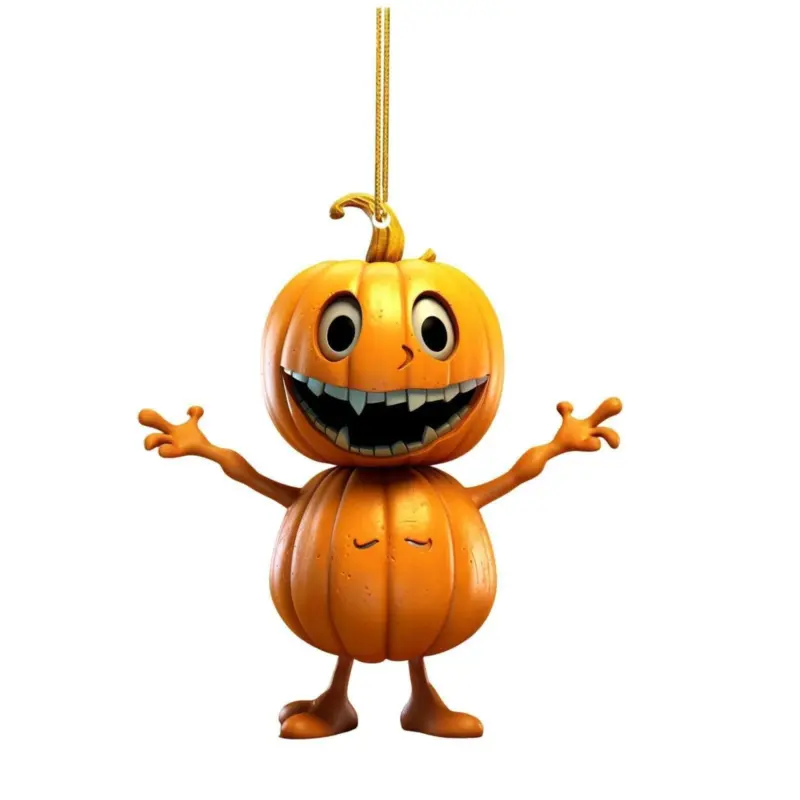 Halloween Pumpkin Automobile Hanging Ornament tag1