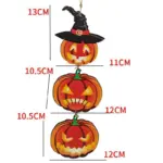 Halloween Pumpkin Bat Shape Craft Hanging Decoration tag1