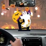 Halloween Pumpkin Car Pendant Acrylic Flat Ornament tag1