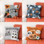Halloween Pumpkin Castle Pillow Cover tag1