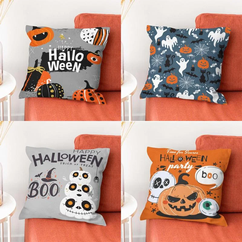 Halloween Pumpkin Castle Pillow Cover -  - #tag1#