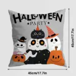 Halloween Pumpkin Castle Pillow Cover tag1
