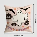Halloween Pumpkin Castle Pillow Cover tag1