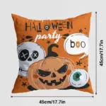 Halloween Pumpkin Castle Pillow Cover tag1