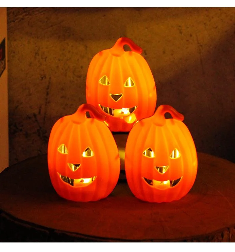 Halloween Pumpkin Decoration Children's Portable Lamp Cage Luminous Bucket Props -  - #tag1#