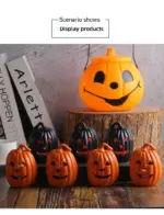 Halloween Pumpkin Decoration Children s Portable Lamp Cage Luminous Bucket Props tag1