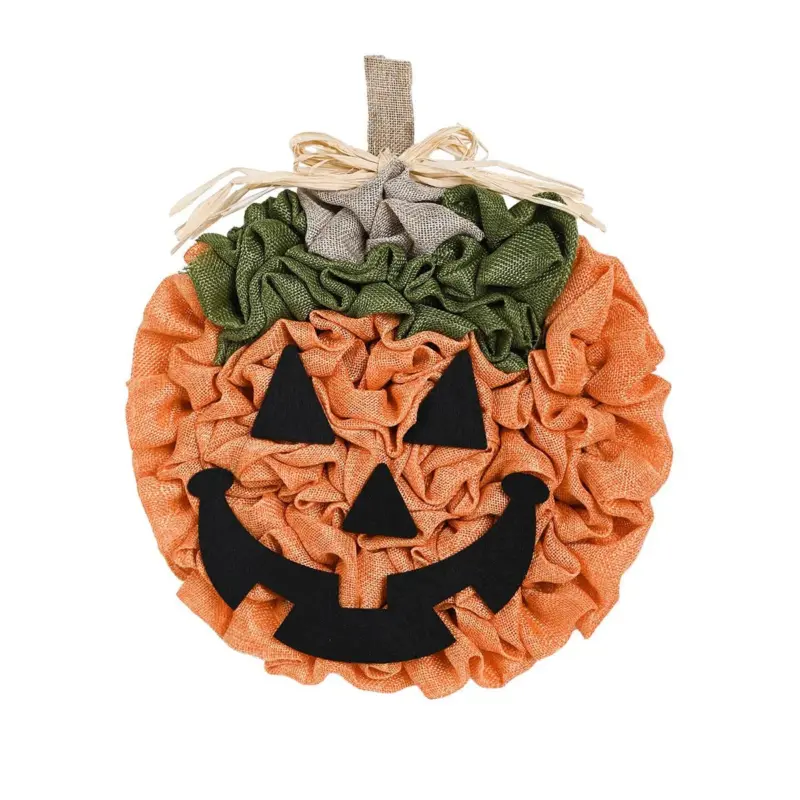 Halloween Pumpkin Garland Hand woven Party Layout Props Pendant tag1