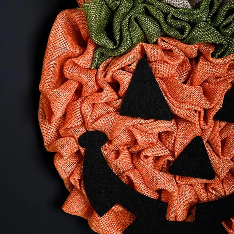 Halloween Pumpkin Garland Hand woven Party Layout Props Pendant tag1