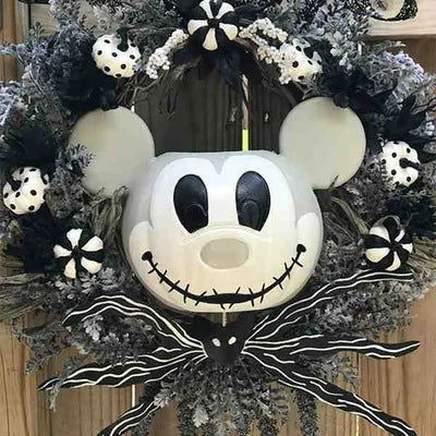Halloween Pumpkin Head Wreath Door Decoration Hanging Flower Ring Day Decoration -  - #tag1#