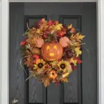 Halloween Pumpkin Head Wreath Door Decoration Hanging Flower Ring Day Decoration tag1