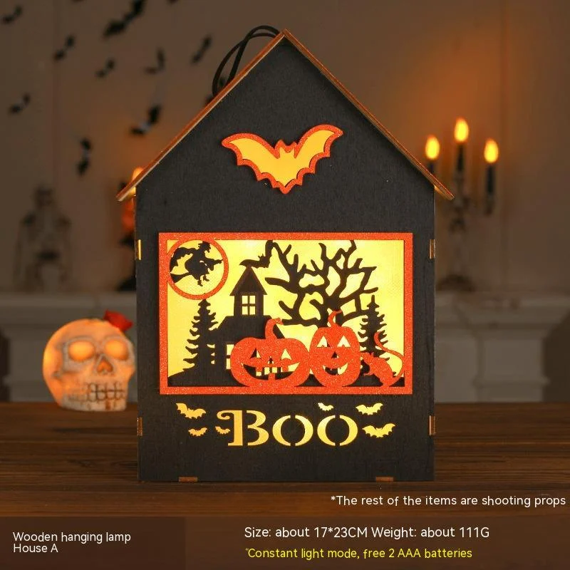 Halloween Pumpkin Lamp Children's Portable Lantern Luminous Ornaments Kindergarten Scene Decorative Ornaments Desktop -  - #tag1#