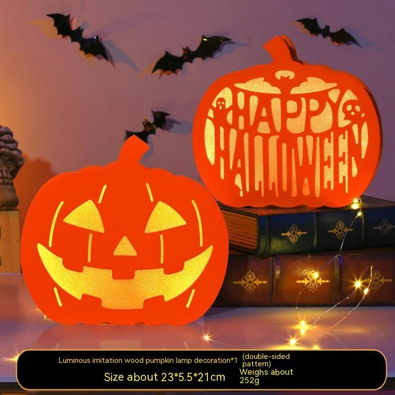 Halloween Pumpkin Lamp Children's Portable Lantern Luminous Ornaments Kindergarten Scene Decorative Ornaments Desktop -  - #tag1#